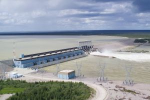 Arial view of Long Spruce Generating Station.